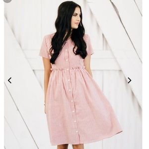 Rachel Parcell American Red Striped Midi Dress